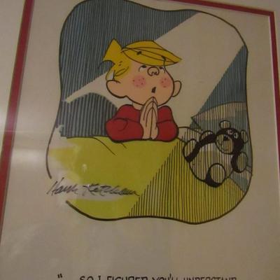 'Dennis the Menace' Limited Edition Hand Painted Animation Cel Signed by Hank Ketcham- Approx 16 1/2