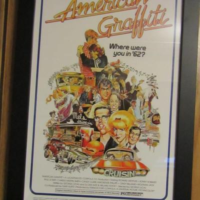 Framed 'American Graffiti' Poster- Approx 19