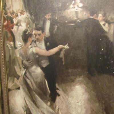 Framed Print of 'The Waltz' by Anders Zorn on Canvas- Approx 15 1/2