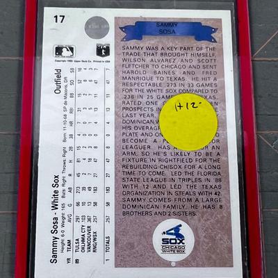ROOKIE Err Card. Sammy Sosa 1990