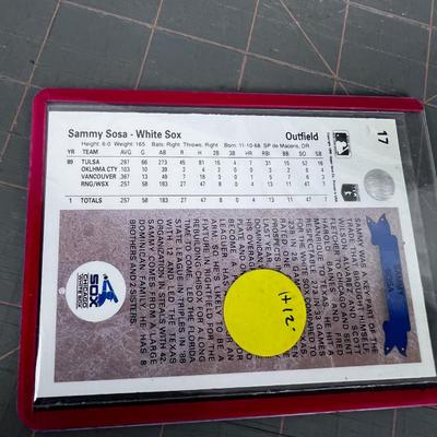 ROOKIE Err Card. Sammy Sosa 1990