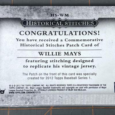 Historical Stitches: Willie Mays, Sticker Pack
