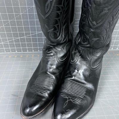 Tony Lama BLACK Cowboy Boots, Size 12
