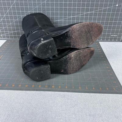 Tony Lama BLACK Cowboy Boots, Size 12