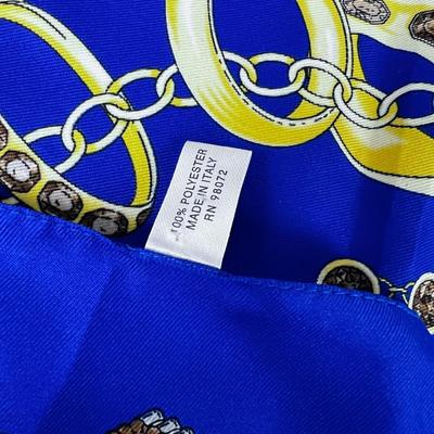 Made in Italy, Blue Polyester Scarf With RINGS