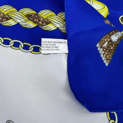 Made in Italy, Blue Polyester Scarf With RINGS