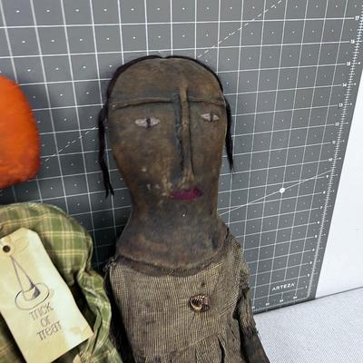 SPOOKY Halloween Dolls Lot:(3) Witch, Zombie and Pumpkin Head DOLLS 