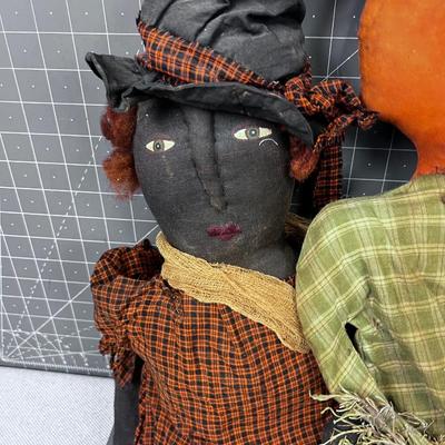 SPOOKY Halloween Dolls Lot:(3) Witch, Zombie and Pumpkin Head DOLLS 