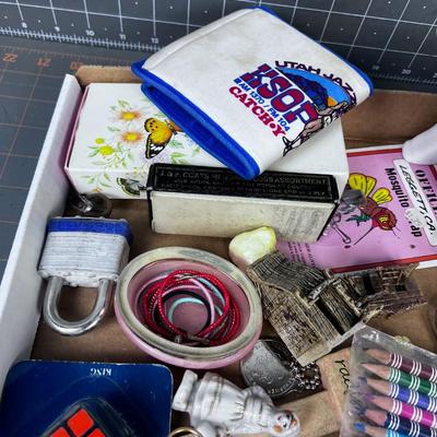 Junk Drawer Clean Out: Lock, Keychain, House, Bank. 