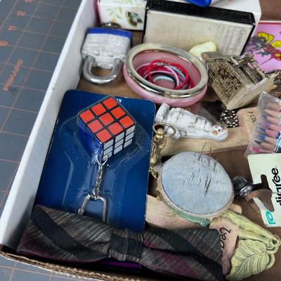 Junk Drawer Clean Out: Lock, Keychain, House, Bank. 