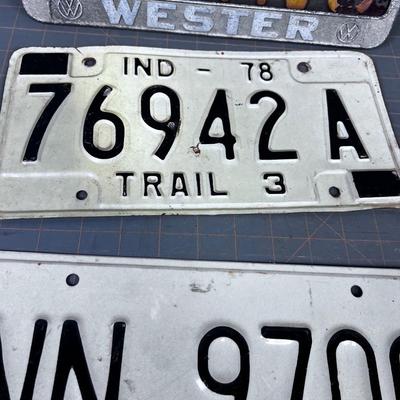 License Plates: Indiana, Utah, California