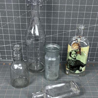 Vintage and Antique Bottles Clear (5)