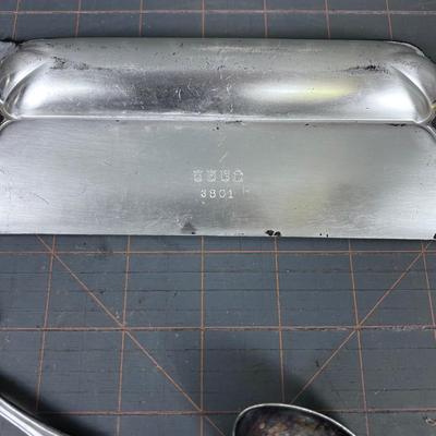 Lot of Silver Plate: (8) Spoons and a tray