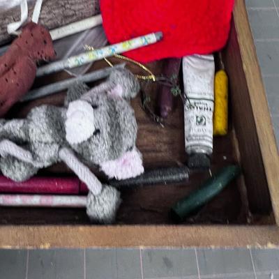 Wood Box Full of Children's Art Supply etc. 