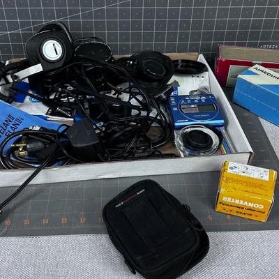 Tray of Camera and Electrical Items, VINTAGE