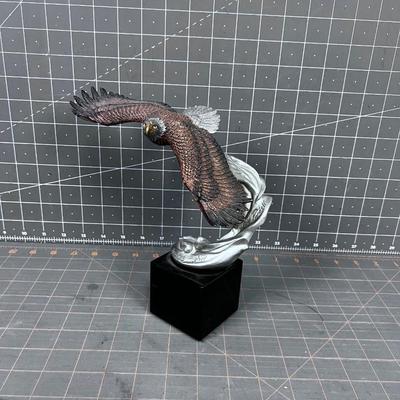 Sculpture titled" REACHING HIGHER" Cast Eagle on Marble Stand 