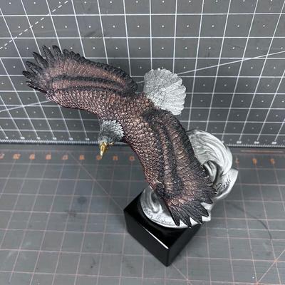 Sculpture titled" REACHING HIGHER" Cast Eagle on Marble Stand 
