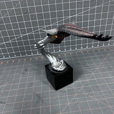 Sculpture titled" REACHING HIGHER" Cast Eagle on Marble Stand 