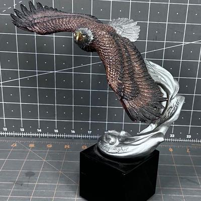 Sculpture titled" REACHING HIGHER" Cast Eagle on Marble Stand 
