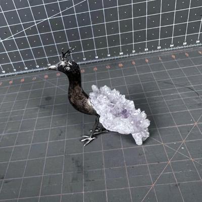 Sterling Silver and Quartz Peacock