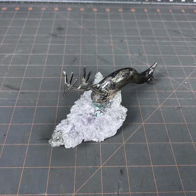 Sterling Silver and Quartz Peacock