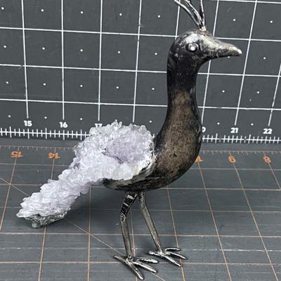 Sterling Silver and Quartz Peacock