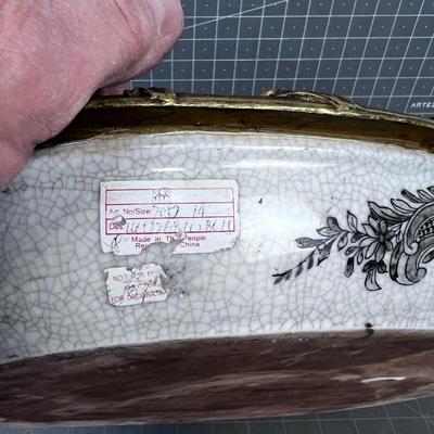 Brass and Ceramic Platter 