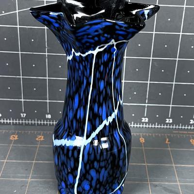 Hand Blow Glass Vase, with Star of David Pattern