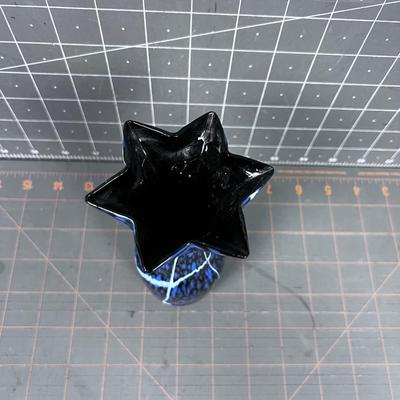 Hand Blow Glass Vase, with Star of David Pattern