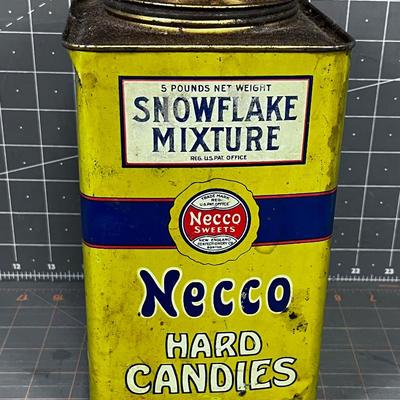 Antique Candy Tin NECCO Hard Candies 