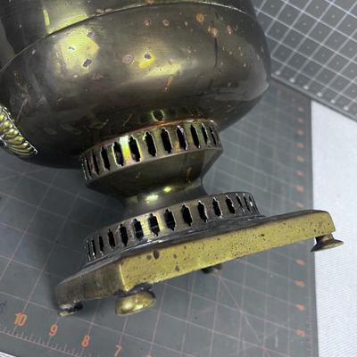 Antique BRASS Stove Top Water Heater With Small Tea Kettle 