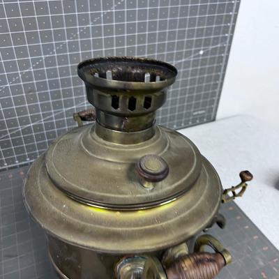 Antique BRASS Stove Top Water Heater With Small Tea Kettle 