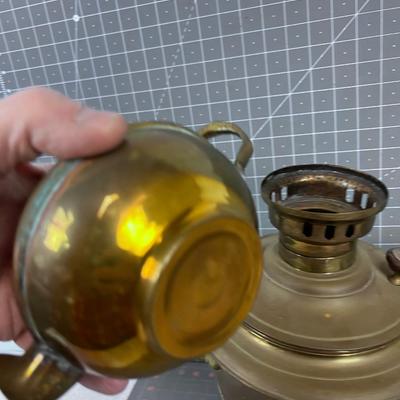 Antique BRASS Stove Top Water Heater With Small Tea Kettle 