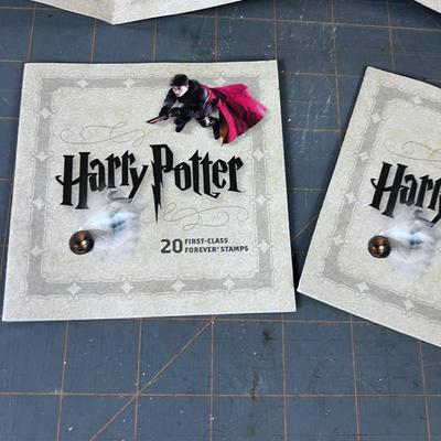 3 Booklets of Harry Potter Stamps (20 in each Booklet) Forever Stamps 