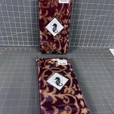 2 NEW Waterford Red Napkins (8 Total) 