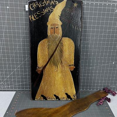 Christmas Blessing and Wood Stocking DÃ©cor' 