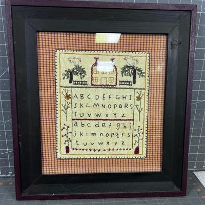 Darling Embroidered Sampler Framed 