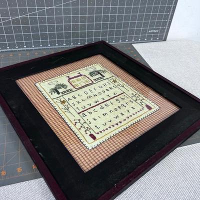 Darling Embroidered Sampler Framed 