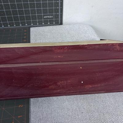  Coat Rack / Plate Shelf Painted Barn Red Wood