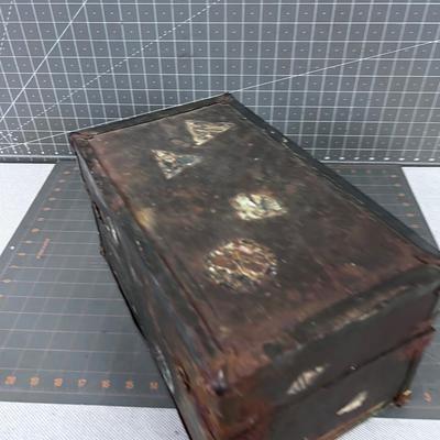 Antique Toy Trunk with Antique Folk Art Ornaments - Fun collection 