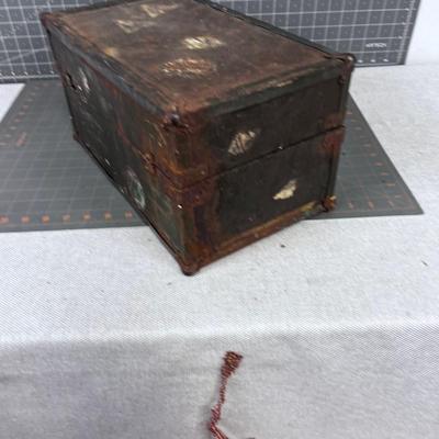 Antique Toy Trunk with Antique Folk Art Ornaments - Fun collection 