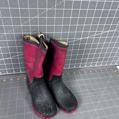 Child Size Red Rubber Muck Boats 