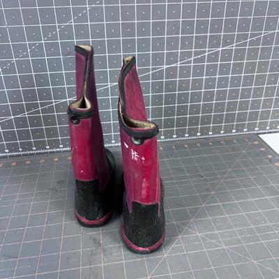 Child Size Red Rubber Muck Boats 