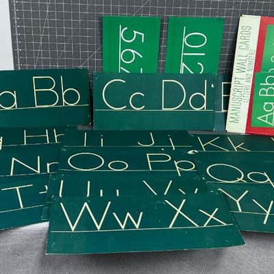 Manuscript Wall Cards Letters and Number 