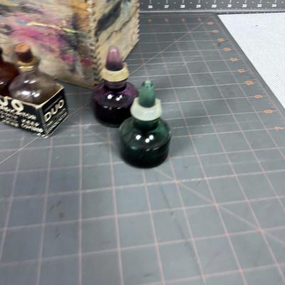 Antique Glass Ink Bottles 