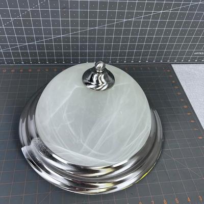 Stainless Steel & Glass Ceiling Fixture