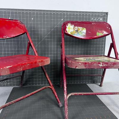 Vintage Little Red Holding Chairs, Child Size
