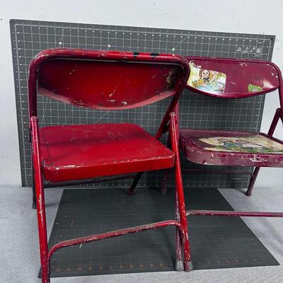 Vintage Little Red Holding Chairs, Child Size