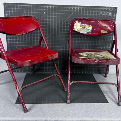 Vintage Little Red Holding Chairs, Child Size