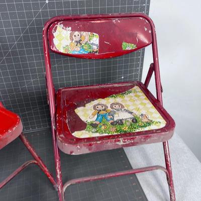 Vintage Little Red Holding Chairs, Child Size